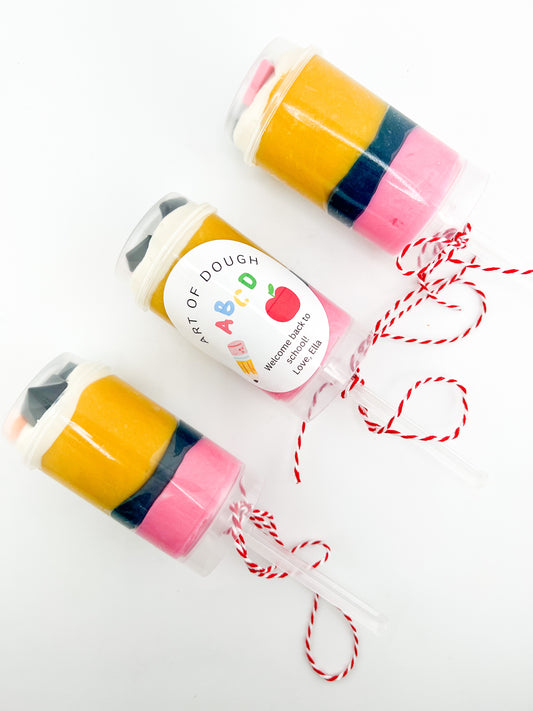 Back to School Pencil Sensory Dough Push Pop