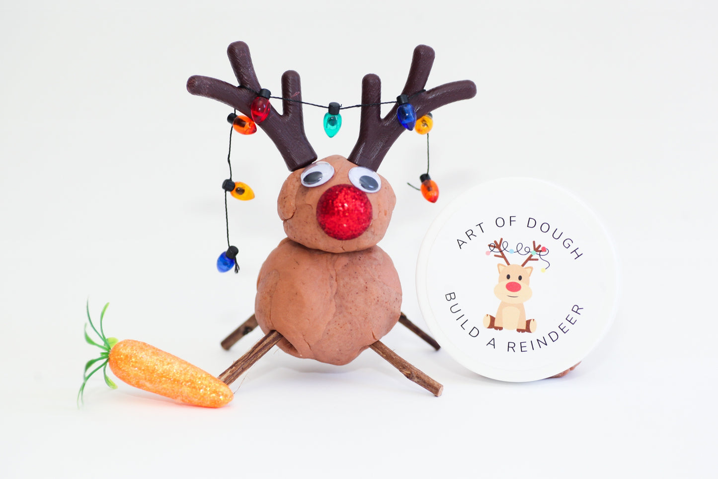 Build a Reindeer Playdough Jar - Art of Dough