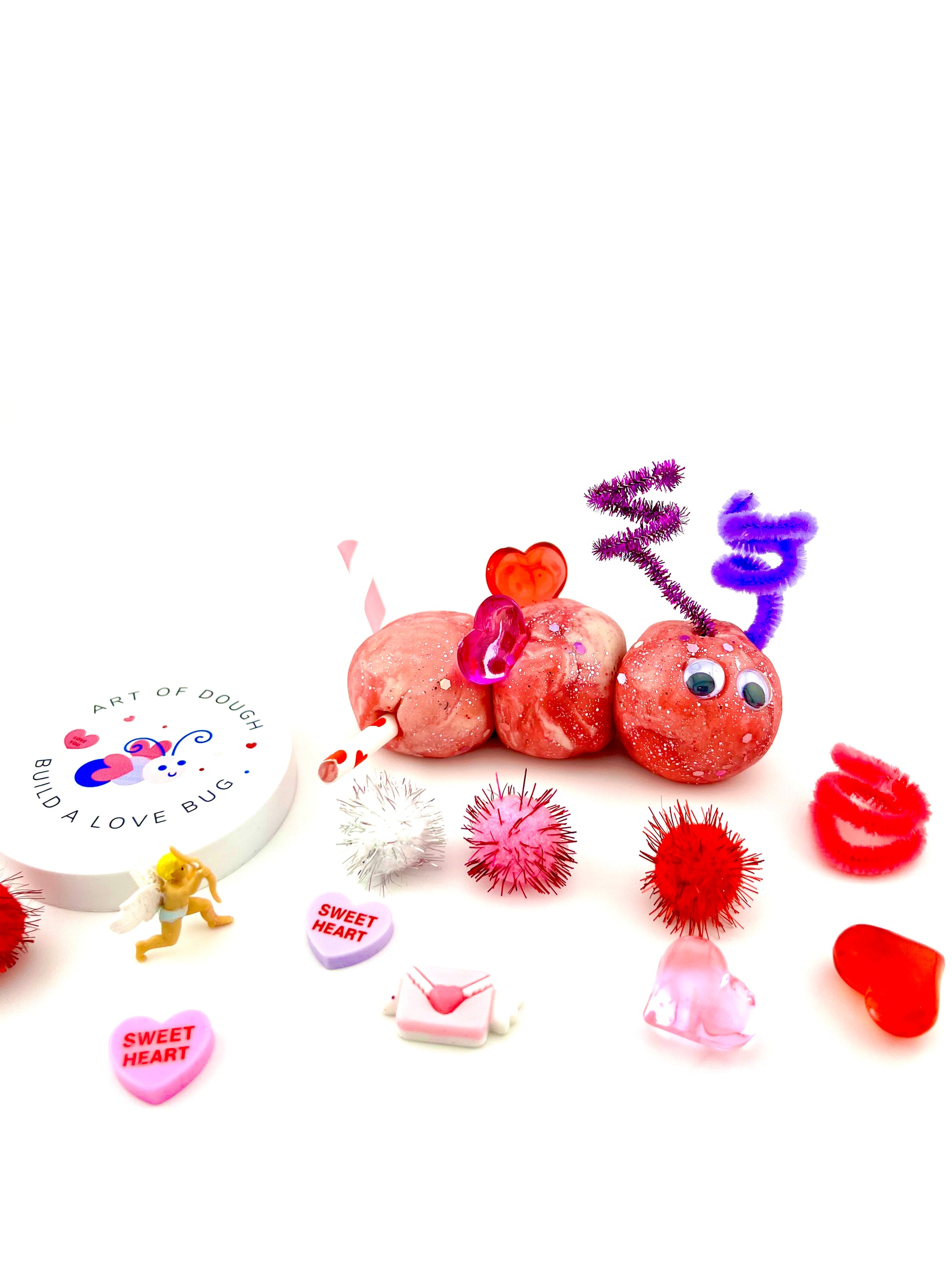 Build a Love Bug Playdough Jar - Art of Dough
